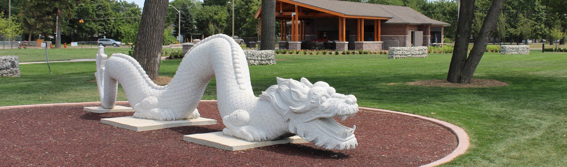 Dragon sculpture at Tecumseh Waterfront Park